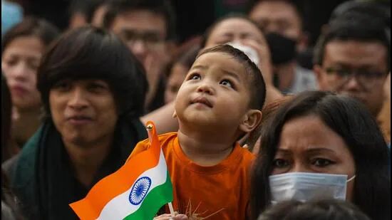 A child with Flag